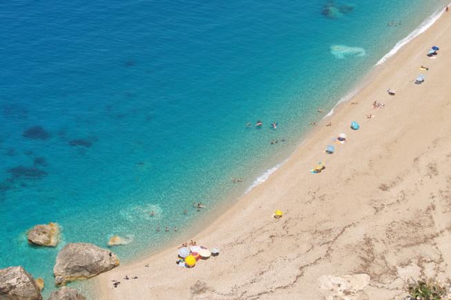 Platya Ammos beach in Lixouri Kefalonia