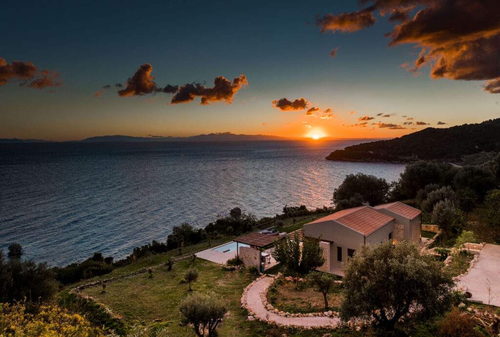 Elegant Poros Villa with Sea Views, Minimal Design & Spacious Terrace